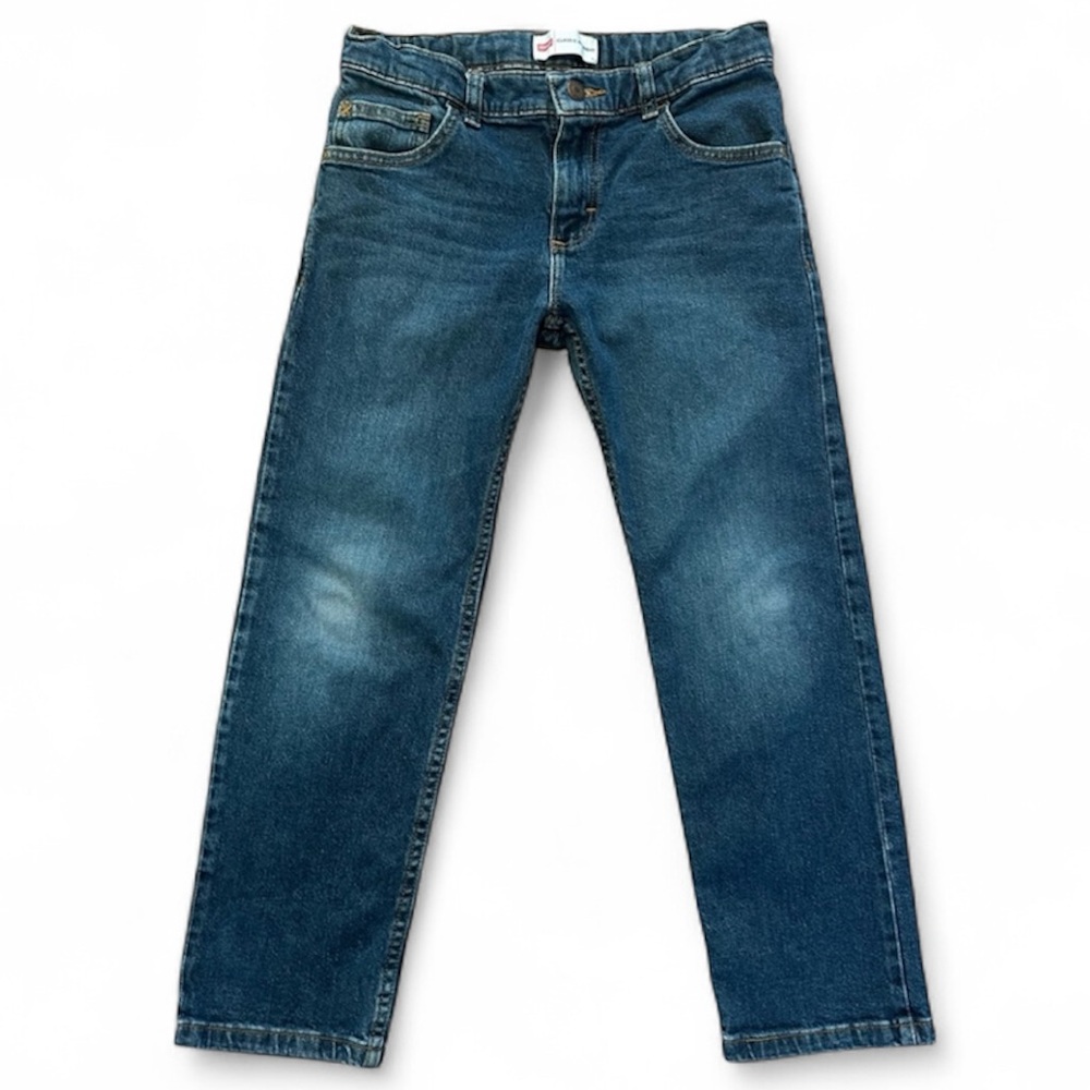 Wrangler Classic Straight Dark Wash Blue Denim Jeans Boys Size 10 Husky